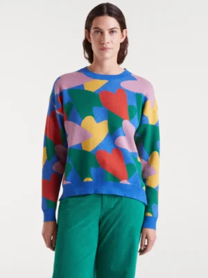 Jersey de punto jacquard con estampado cupido