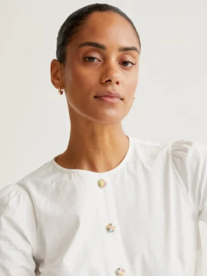 Top 100% algodón con botones multicolor. Compañia fantastica