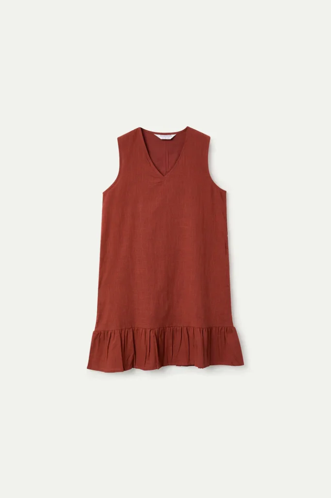 Vestido en color teja de la marca Compañia Fantástica